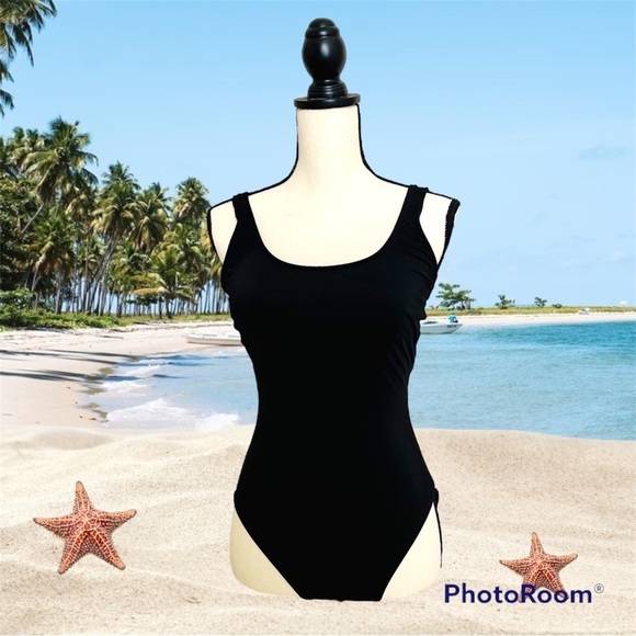 Ralph Lauren, black one piece, bathing suit, swimsuit, size medium - Picture 1 of 7
